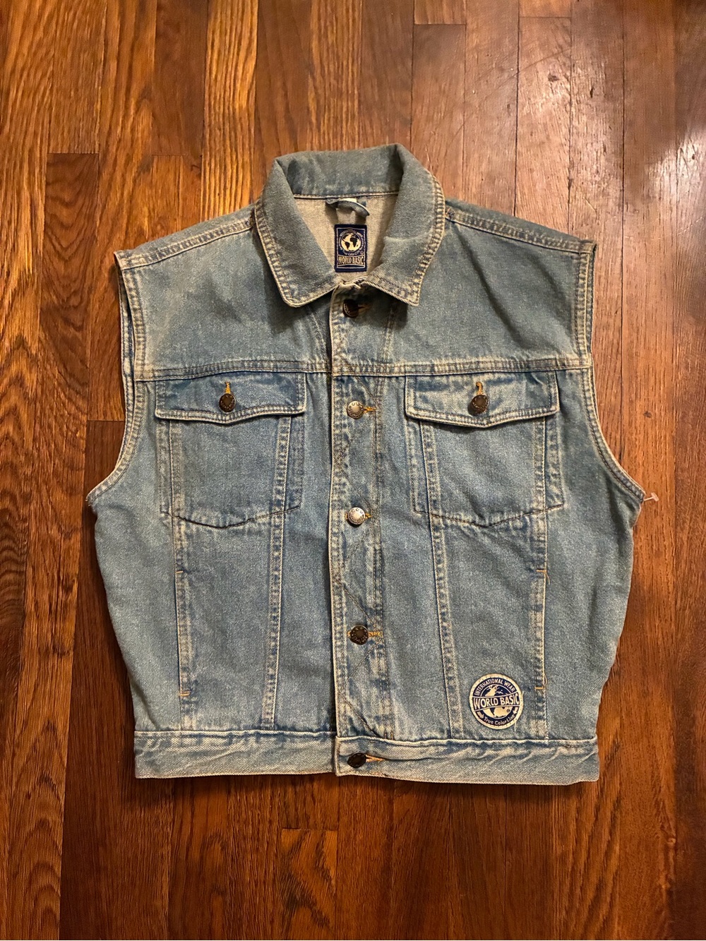 Vintage world basic Jean vest women’s small